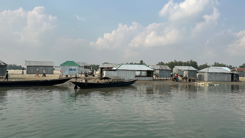 Schwemmlandinseln in Kurigram, Bangladesch