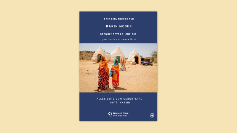 Beispiel einer Spendenurkunde.