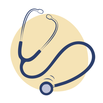 Gesundheitssystem Illustration: Stethoskop.