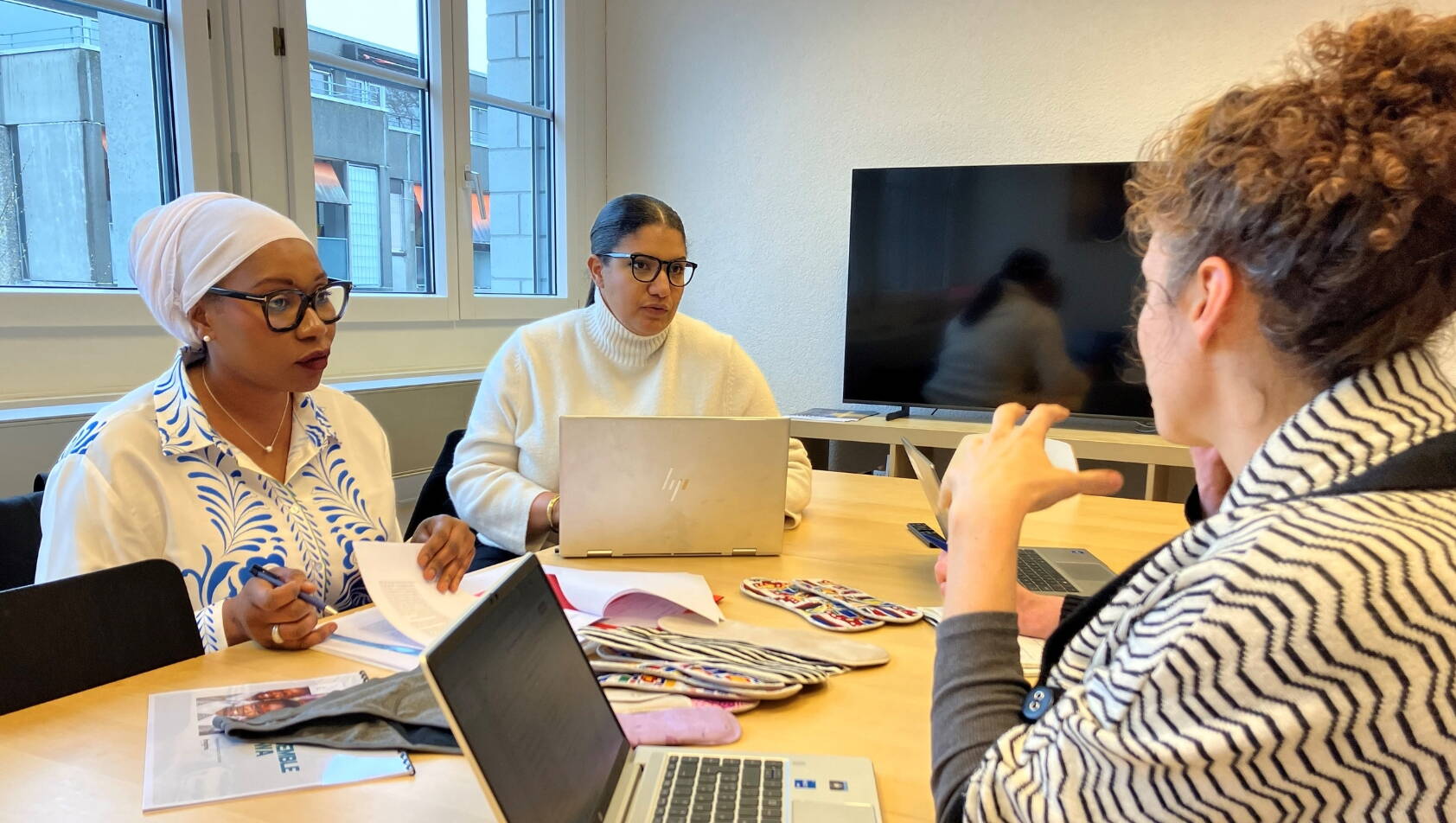 Im Gespräch mit Partnerorganisation im Büro in Bern