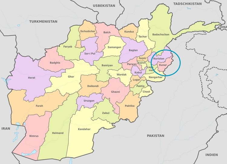Map Afghanistan - Province of Kunar